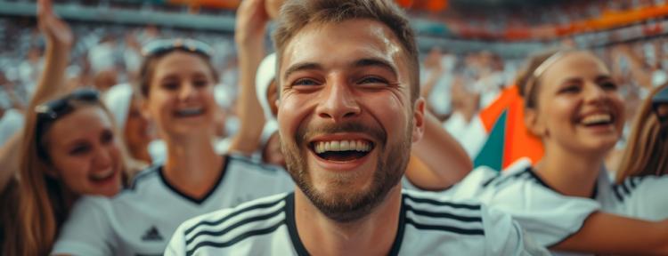 Deutschland Fans im Fußballstadion